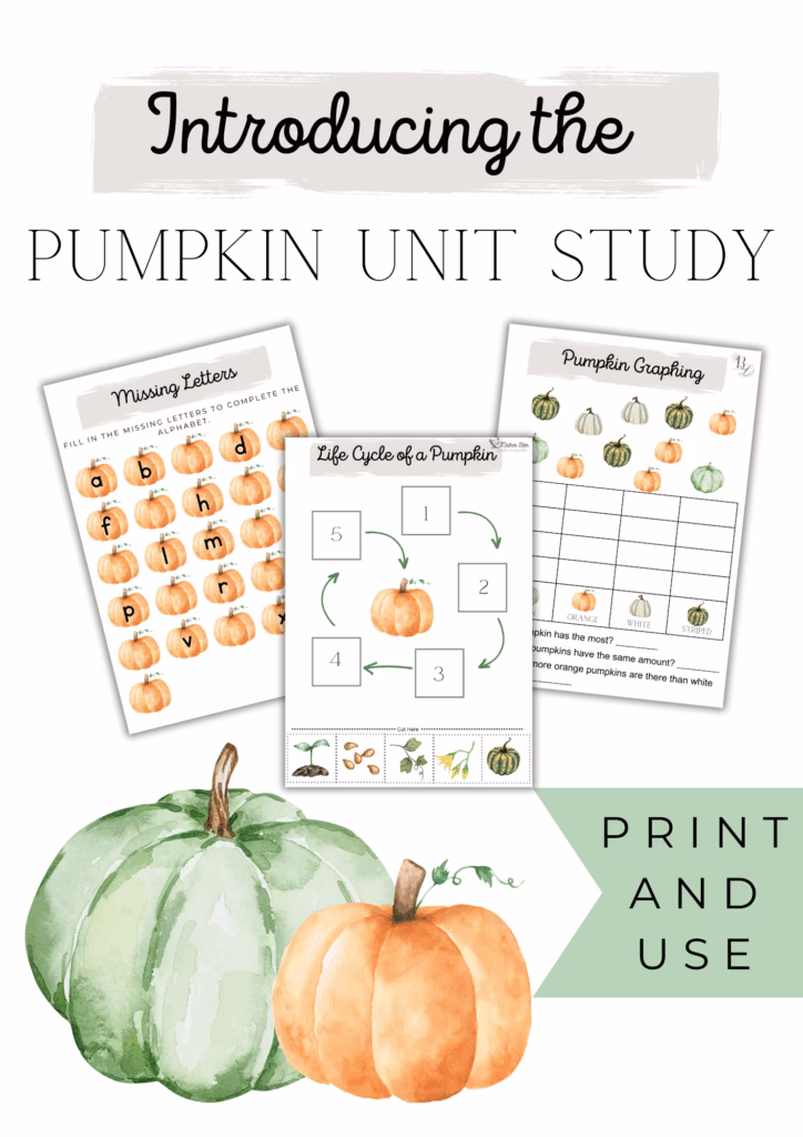pumpkin unit study with pumpkin worksheets