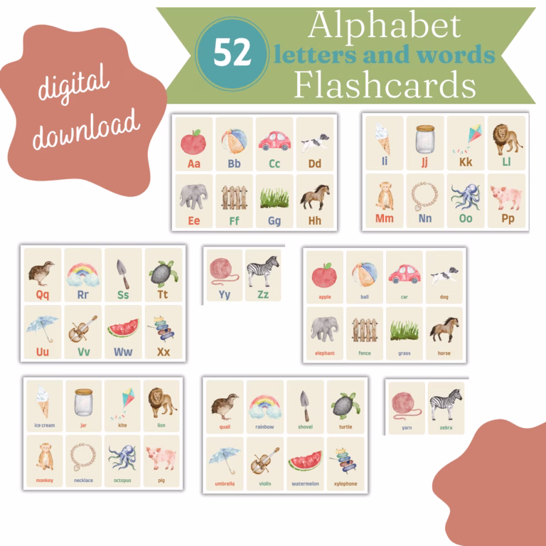 Printable Flashcards – Colorful Alphabet Letters