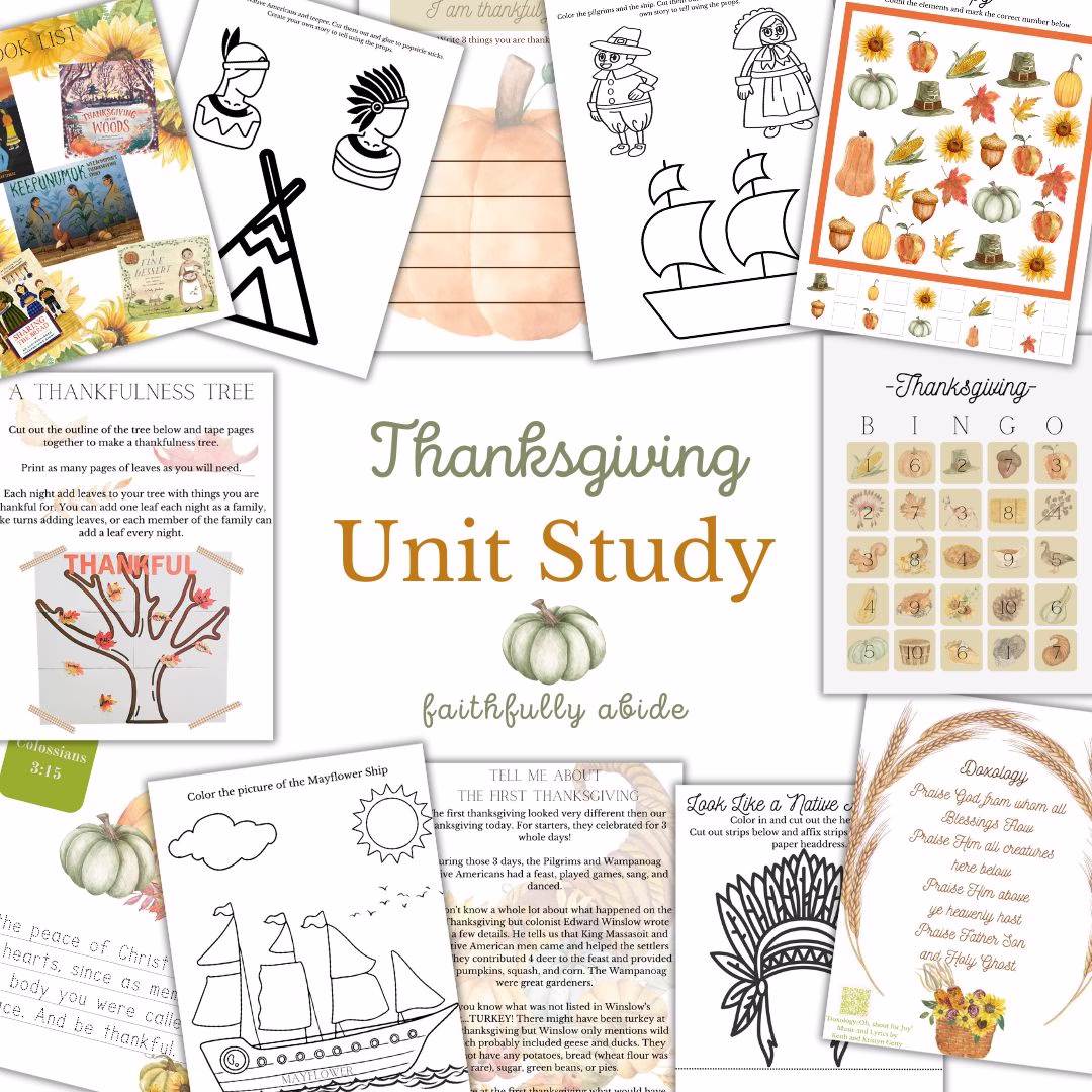 The First Thanksgiving Story Printable for Kids