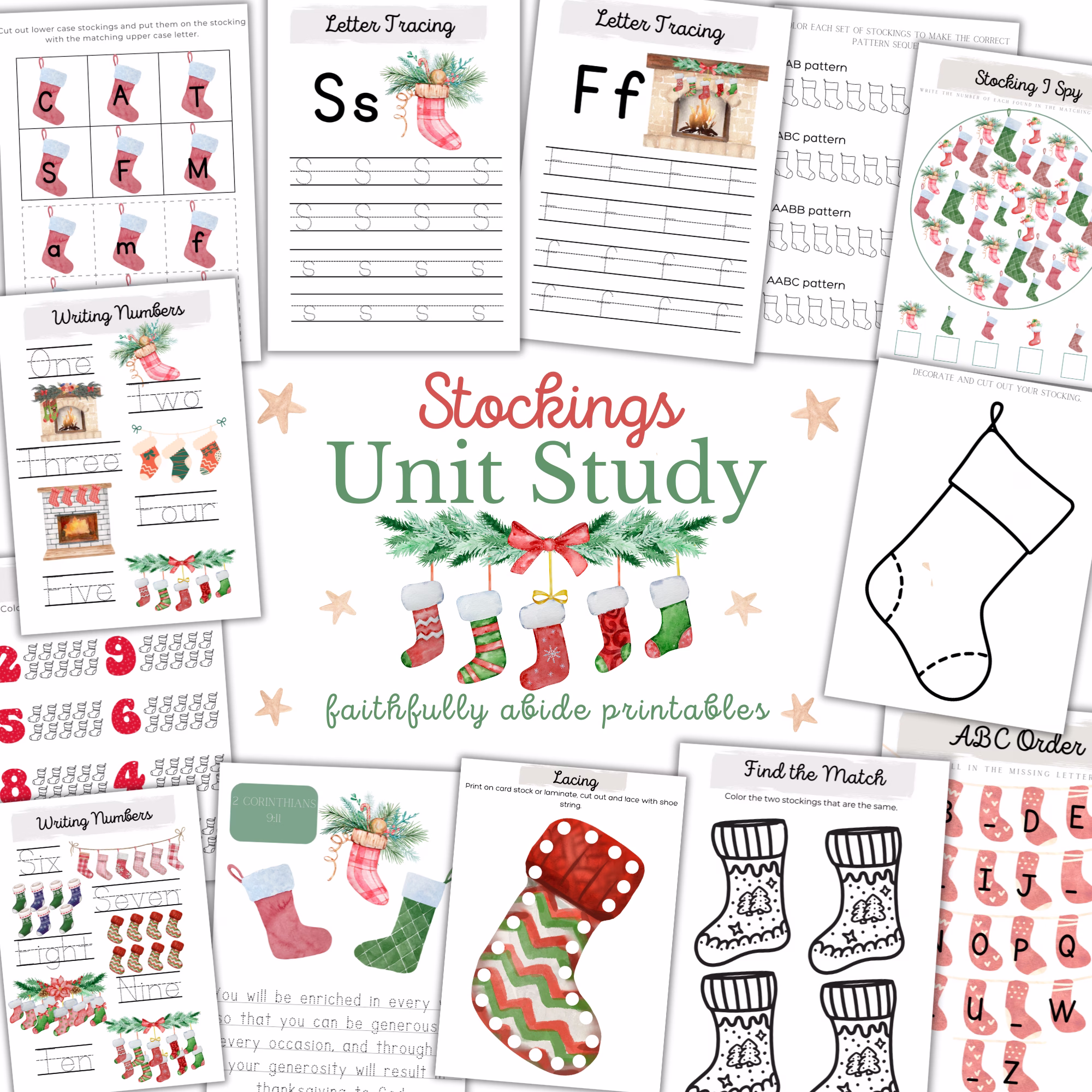 Printable Christmas Stockings Craft and Activities
