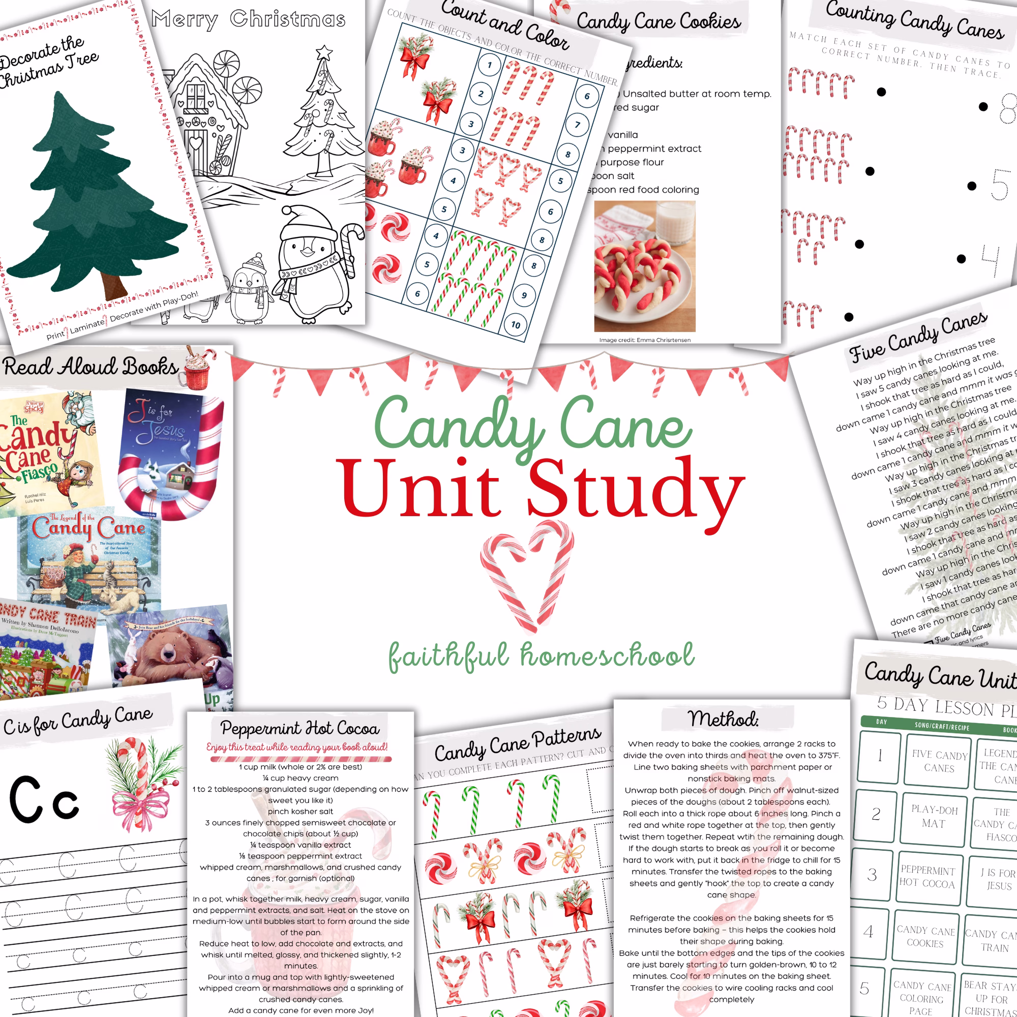 candy cane printable activities for preschoolers