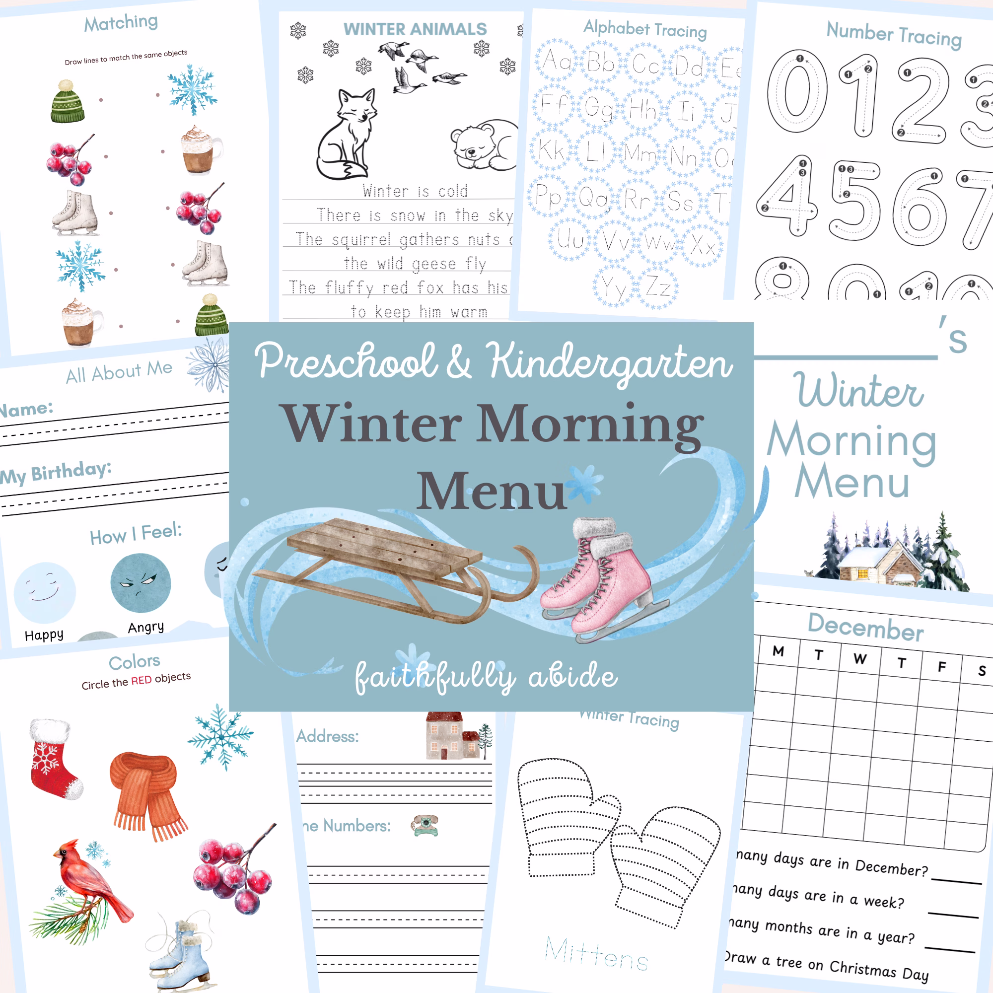 Winter Morning Menu for Your Homeschool (Printable)
