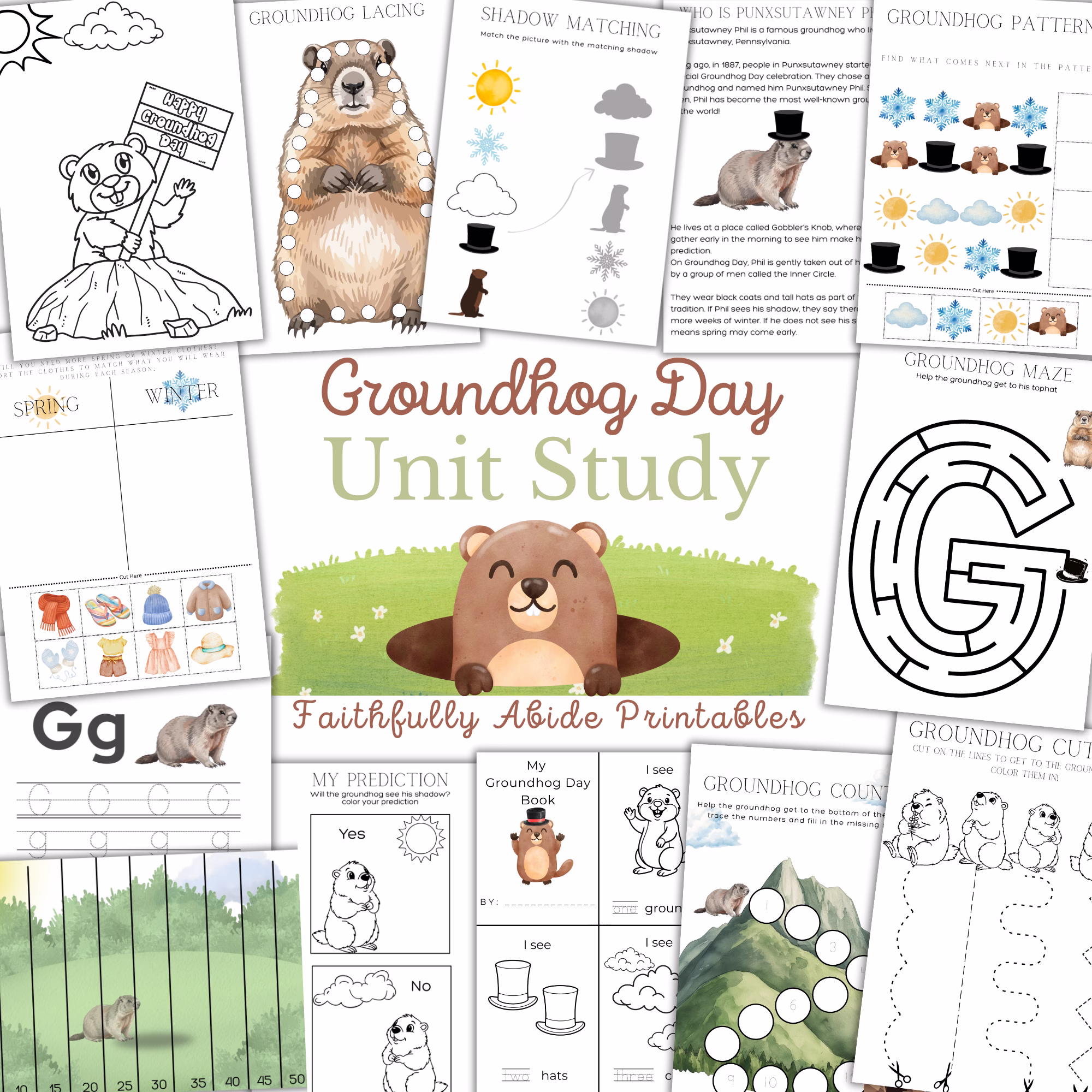 Groundhog Day Worksheets and Activities for Kindergarten